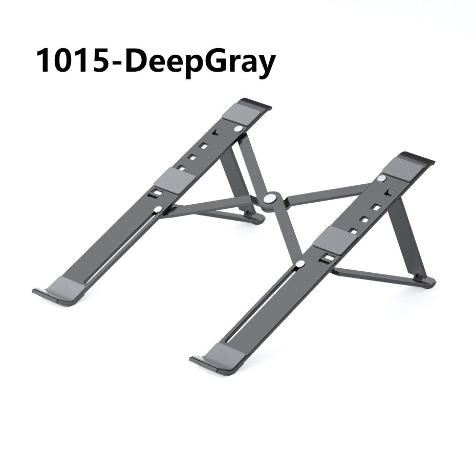 X Style 4 Angles Adjustable Foldable Aluminum Laptop Stand Desktop Notebook Holder Desk For 7-15 Inch Macbook Pro Air: 1015-Deep Gray