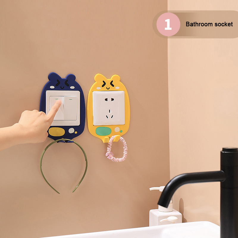 Cartoon cute switch protective cover modern household switch luminous decoration reminder sticker sticky flexible plug hook