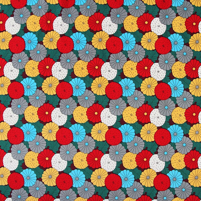 1.42*2m- blommigt bomullstyg för att sy tyg för hemtextil bomullstyg självtillverkade material för att göra hantverk: Röd