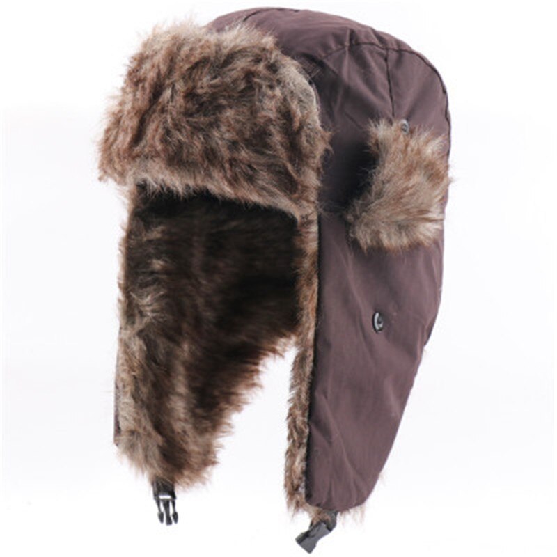 Chapeau de pêche à la mouche pour hommes et femmes, casquette de cyclisme, de randonnée, d&#39;hiver, coupe-vent, imperméable, oreilles, cou, Protection de la tête, résistant au froid, Ski,: brown