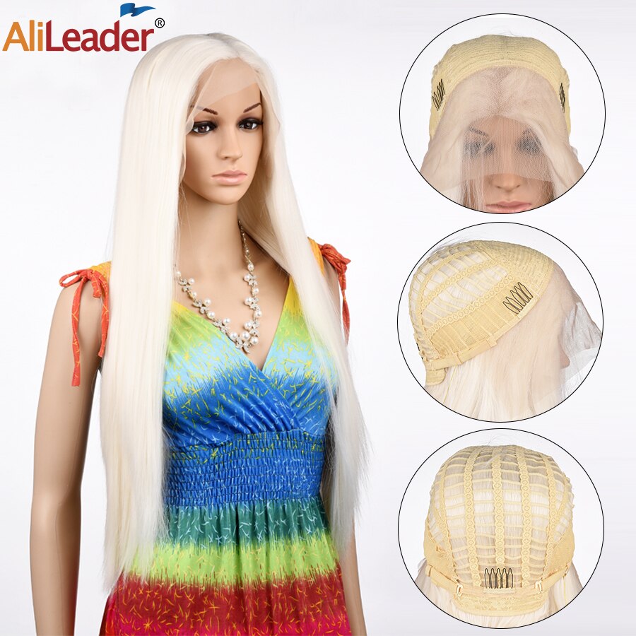 Alileader 16 " etupitsi peruukki synteettiset hiukset laventeli purppura oranssi blondi silkkinen aaltoileva lämmönkestävä keskiosa hiusten pitsiperuukki