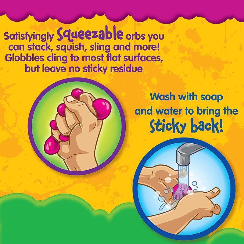 Globbles, Anti Stress Reliever Balls, Squish & Fidget Toys, Sticky Wall Balls Alleviate Tension, Anxiety Christmas for Kids