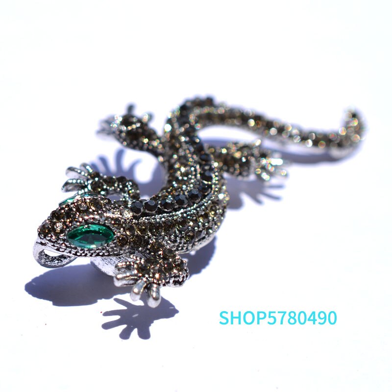 Individuelle Rhistone Haus eidechse Brosche Frauen Metall Brosche Modeschmuck Brust Stift Bekleidung Damen Zubehör Rhodium Farbe