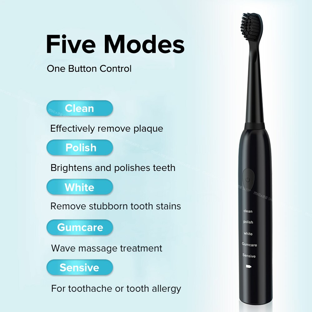 Sonic Electric Toothbrush USB Rechargeable Tooth Brush Electric Five Modes IPX7 Waterproof Adult Sonic Brush Teeth Automatic