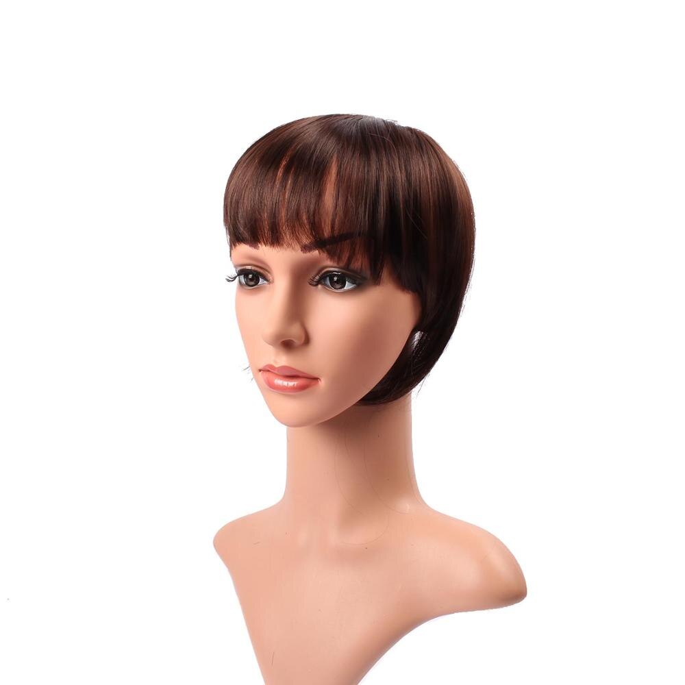 DELICE Clip de mujer en flequillo recto limpio sintético Romo flequillo accesorios para el cabello: # 4