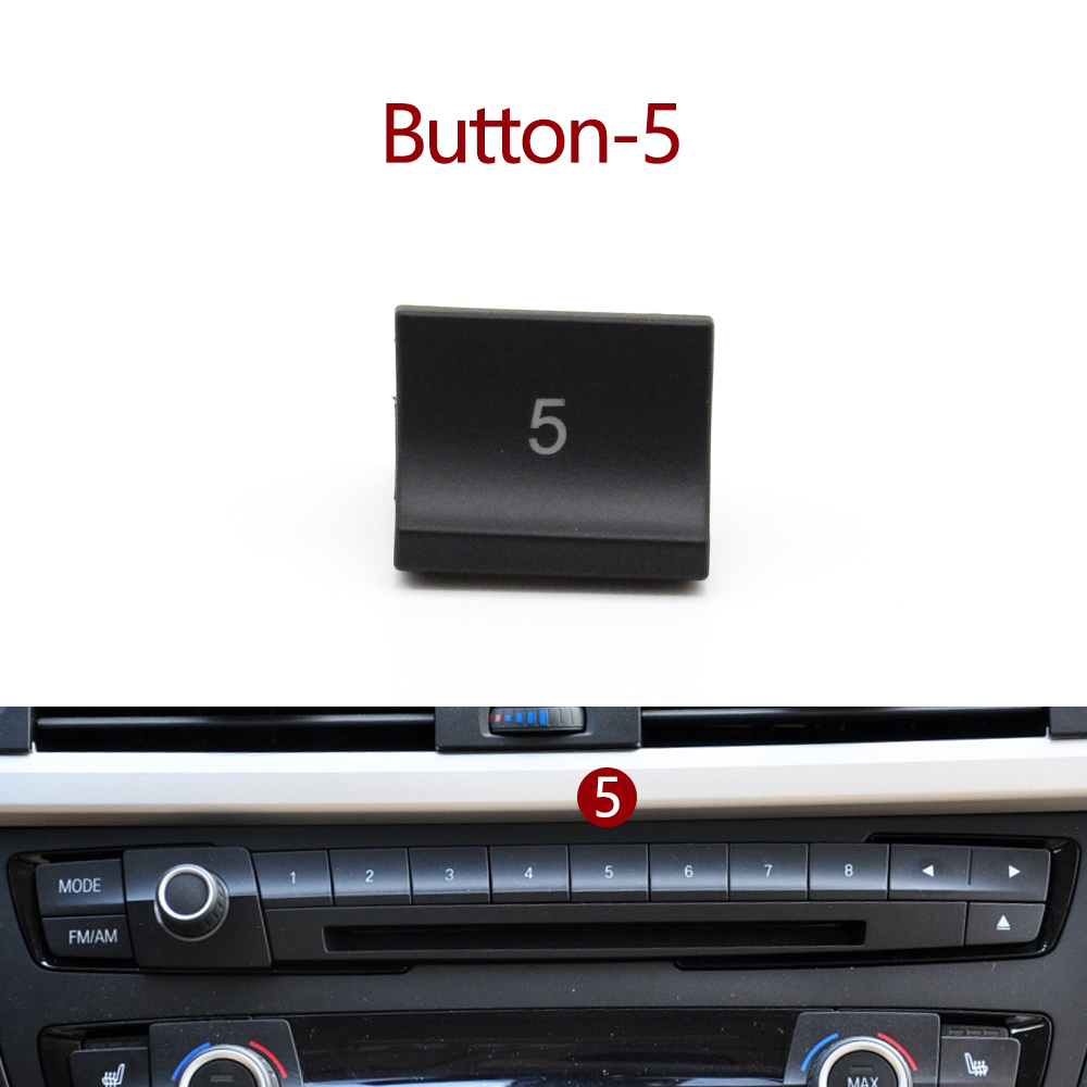 Panel frontal de coche, reproductor de CD de Radio, botón de dígitos, botones de interruptor, cubierta embellecedora para BMW M3 M4 F20 F21 F22 F30 F32 F35 F34 F36: Rojo