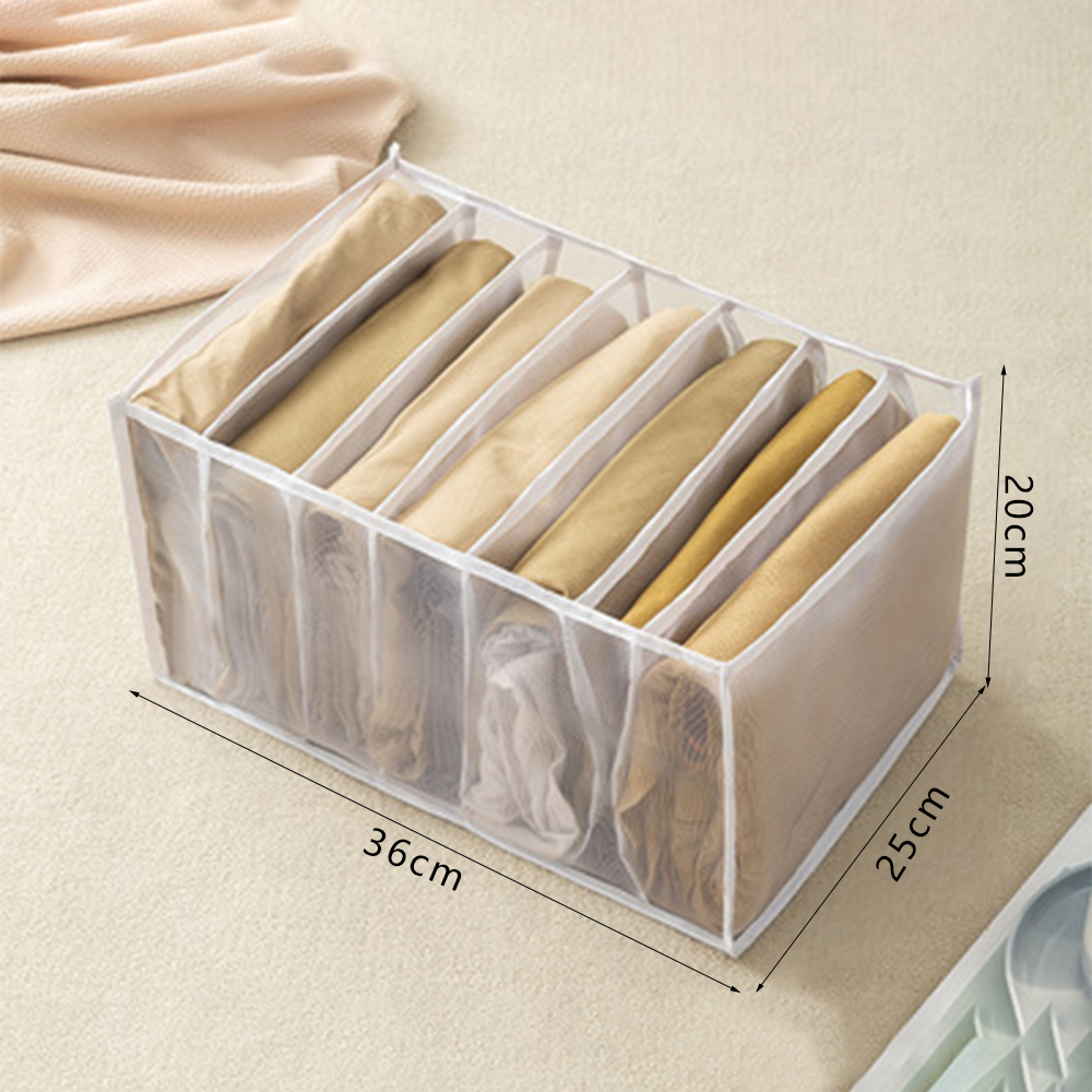 Organizador de armario para ropa interior y calcetines, caja de almacenamiento divisora para el hogar, cajón plegable: Marfil