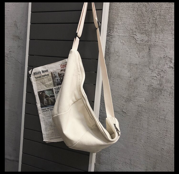 Novo design original moda saco de telefone peito bolsa de ombro & lona grande capacidade crossbody saco largura 54cm altura 27cm: WHITE