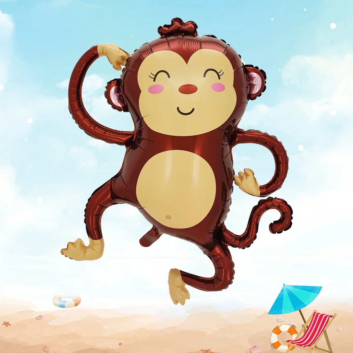 Globos de aluminio de animales grandes, mono, León, cebra, elefante, jirafa, cocodrilo, decoraciones para de cumpleaños y Día de los niños