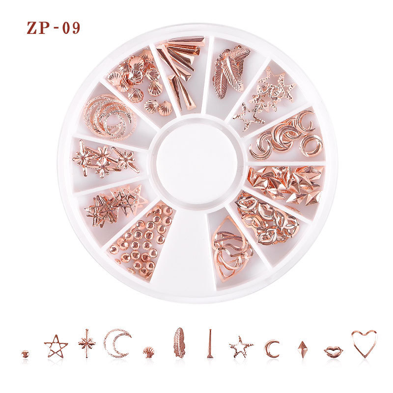 1P étoile lune ongles strass pierres AB couleur strass perles irrégulières manucure pour ongles Art décorations cristaux accessoires: ZP-09