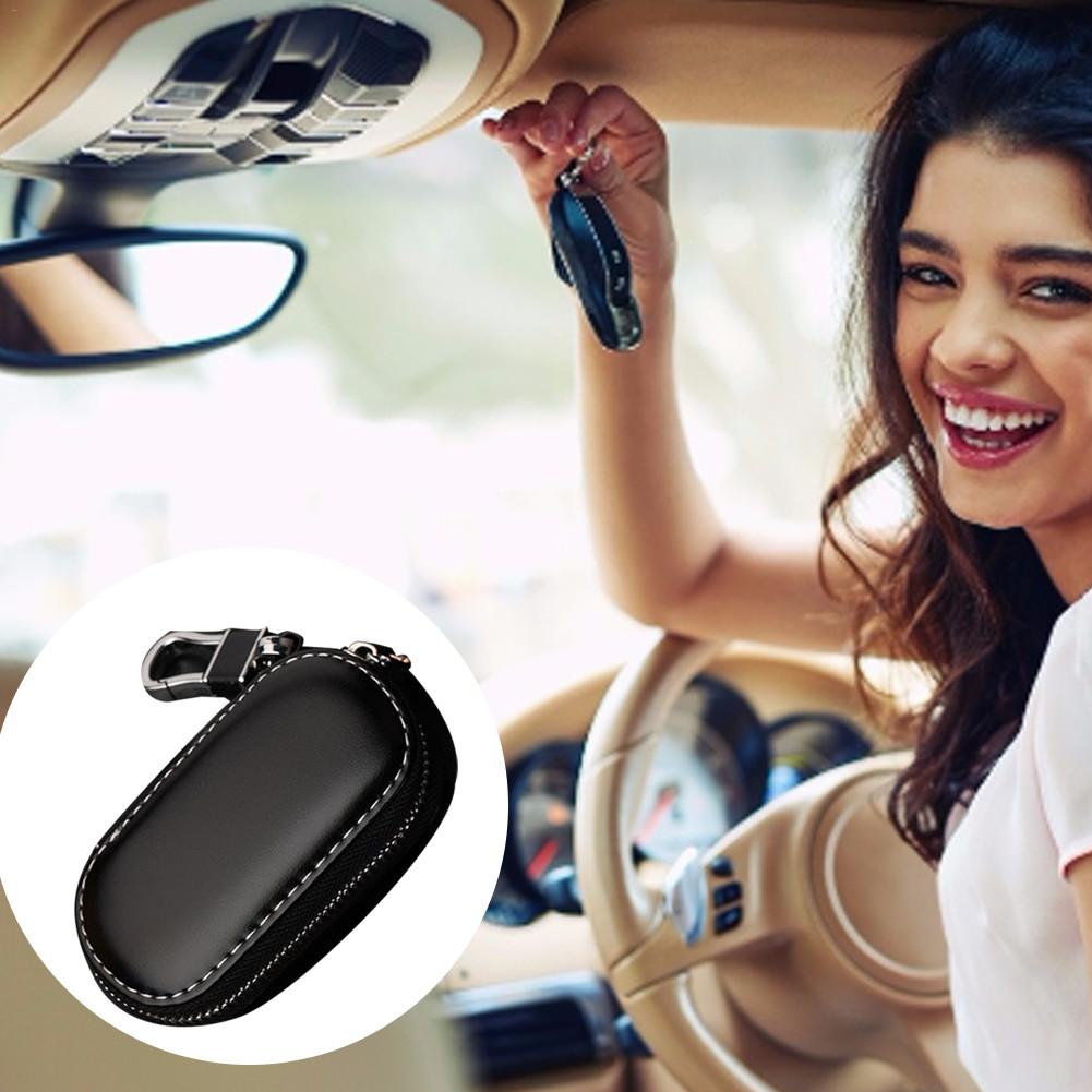 Sleuteletui, multifunctionele leren autosleuteltas voor faraday cage keyless entry, sleutelhangerhoesje, rfid-beveiligingsaccessoires voor autosleutels