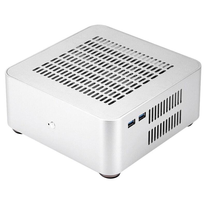 L80s computerbehuizingen aluminium behuizing desktop mainframe met usb 3.0 poort hol voor game behuizing diy mini pc itx behuizing zilver