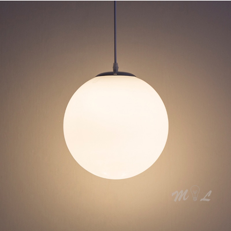 Moderna glaskula pendellampor vit klot hängande lampor bar restaurang deco armatur sovrum armatur pendellampa led