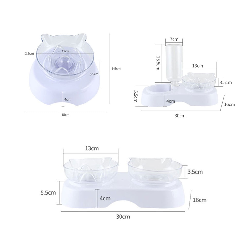 Kantelbare kattenbak, hondenvoerbak, draaibare, verstelbare waterplaat voor huisdieren, voerbak voor huisdieren, nekbescherming, voerbak voor honden, voerbak voor huisdieren