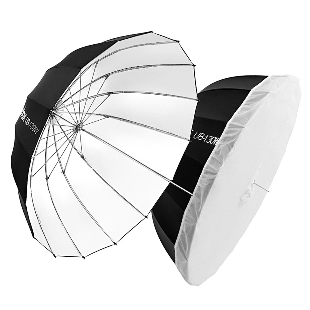 Godox UB-85W 33.5in85CM Paraplu Studio Licht Umb Rellaparabolic Zwart Wit Reflecterende Met Zwart Zilver Diffuser Cover Doek