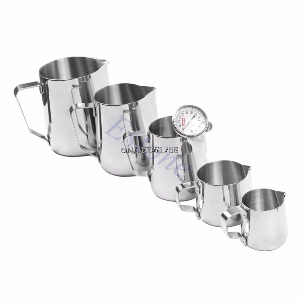 Kitchen Stainless Steel Coffee Frothing Milk Tea Latte Jug 350 mL #Y05# #C05#