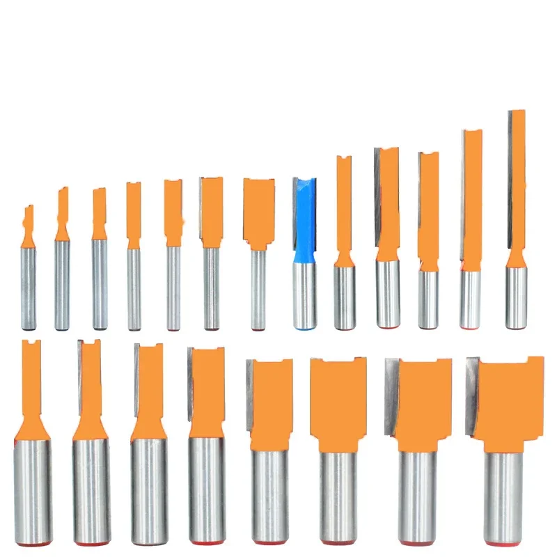 1Pc 1/4 "6.35Mm 1/2" 12.7Mm Schacht Frees Houtsnijwerk Mes Rechte Mes Router Bit carbide Houtbewerking Frees