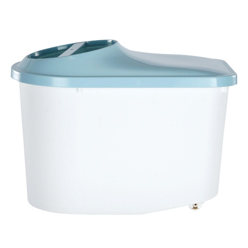 Corn Bin with Insect Proof and Moisture Proof Cover Household Sealed Flour Food Storage Tank: Blue white / 20kg