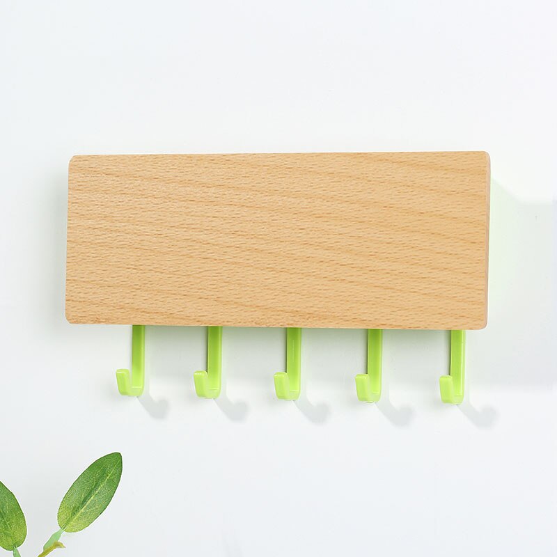 Vintage bois gain de place crochet mural en bois clé cintre support de rangement décor mural maison décorative chambre porte mur cintre crochets: 5