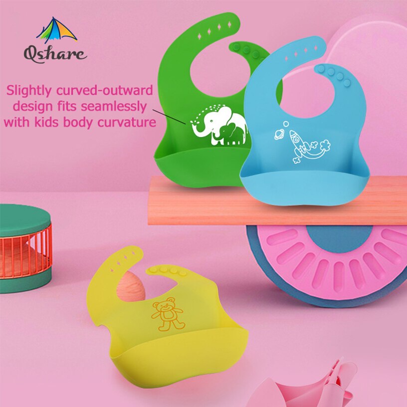 Babadores do bebê babadores de silicone macio à prova dwaterproof água saliva pingando babadores infantis para bebês crianças ferramentas de alimentação do miúdo babadores avental