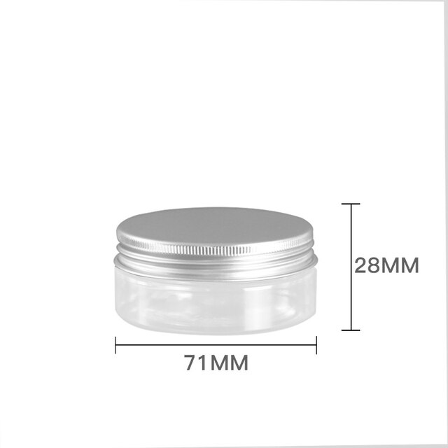100ml 120ml 150ml klar lille flaske prøve plast kosmetiske beholdere tomme øjenskygge læbepomade ansigt creme krukke potter: 50ml