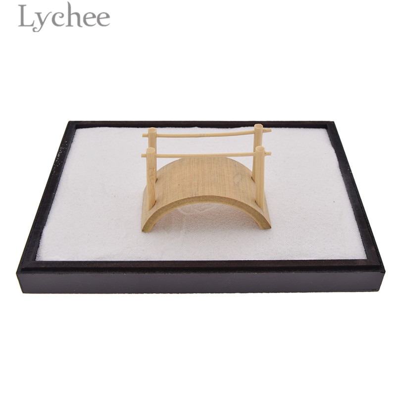 Lychee Zen Garden Bamboo Bridge Mini Arch Bridge Crafts Figurines Miniatures Home Decoration