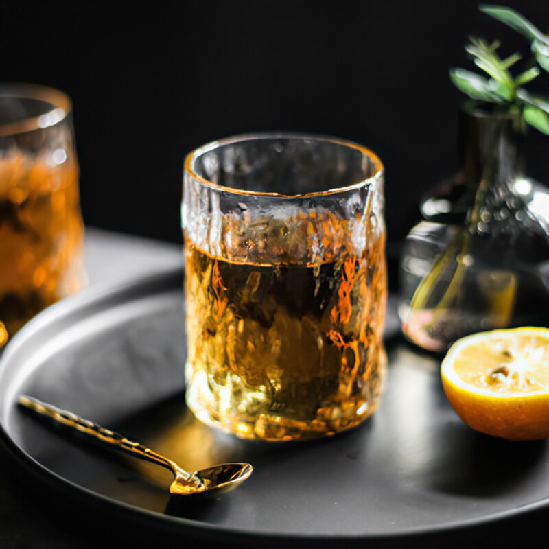 Glas bägare 230ml japanska handgjorda konmönster transparent vin whisky kopp vatten porslin familj kök hotell bar tillbehör