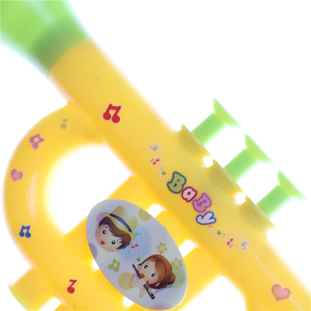 1Pc Plastic Trompet Muziekinstrumenten Voor Kinderen Baby Kids Muzikaal Speelgoed Muziek Trompet Hooter Baby Speelgoed Willekeurige Kleur 15*7*2Cm