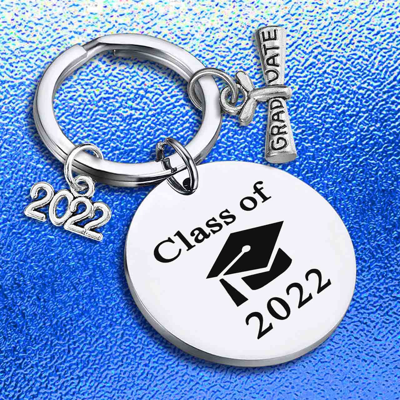 Stainless Steel Graduate Keychain Lettering Class Of 2022 Key Chain pendant Inspirational