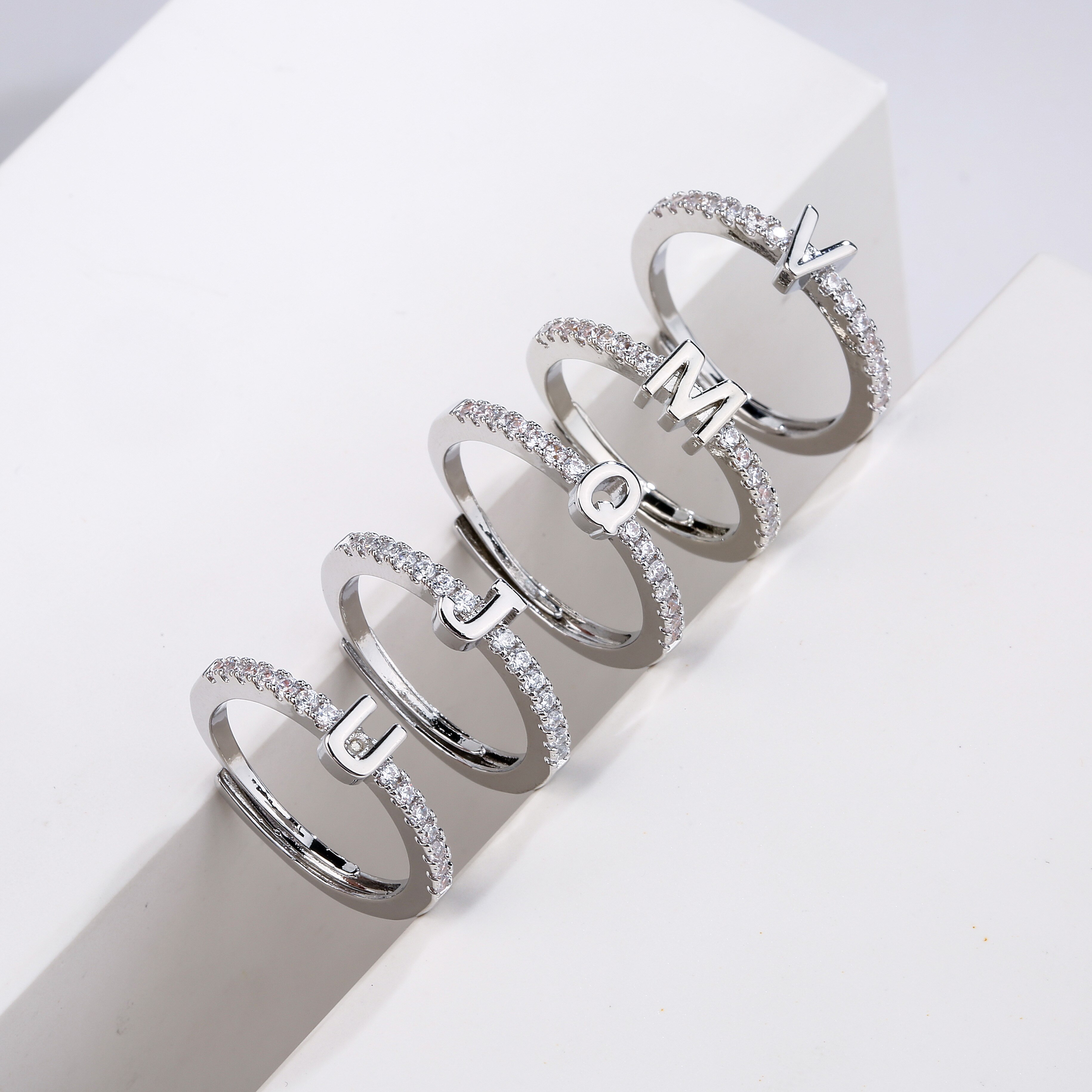 HECHENG Initials Letter Ring Women Classic Simple ... – Grandado
