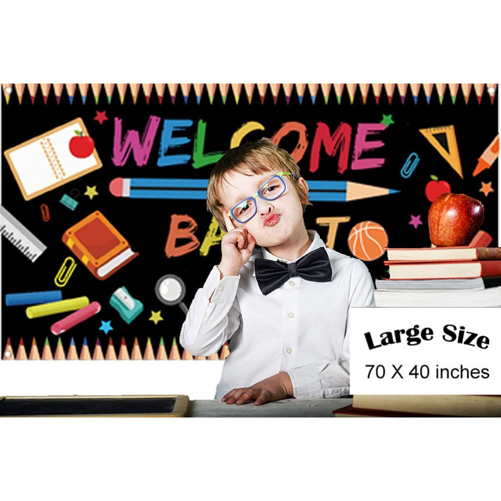 1 Pc Welcome Back To School Backdrop Classroom Scene Layout Props Back To School Hanging for School Party