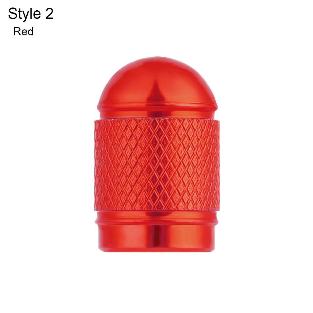 5PCS Bike Valve Caps Aluminum Alloy Schrader Valve Caps Motorcycles Trucks Cars Bikes Tire Valve Stem Covers Bicycle Accessories: Red-Style 2