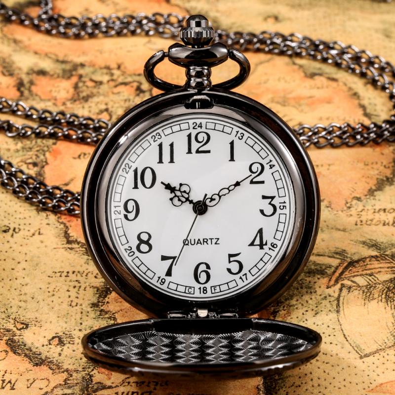 Reloj de bolsillo de cuarzo con grabado Floral antiguo para hombre y mujer, colgante de cadena fina con números arábigos, Estilo Vintage
