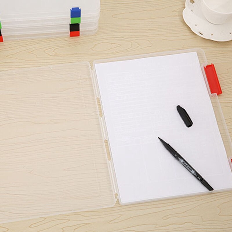 Portable Folder Plastic A4 File Storage Box Transparent Sorting File Box Office School Desktop File Storage Box