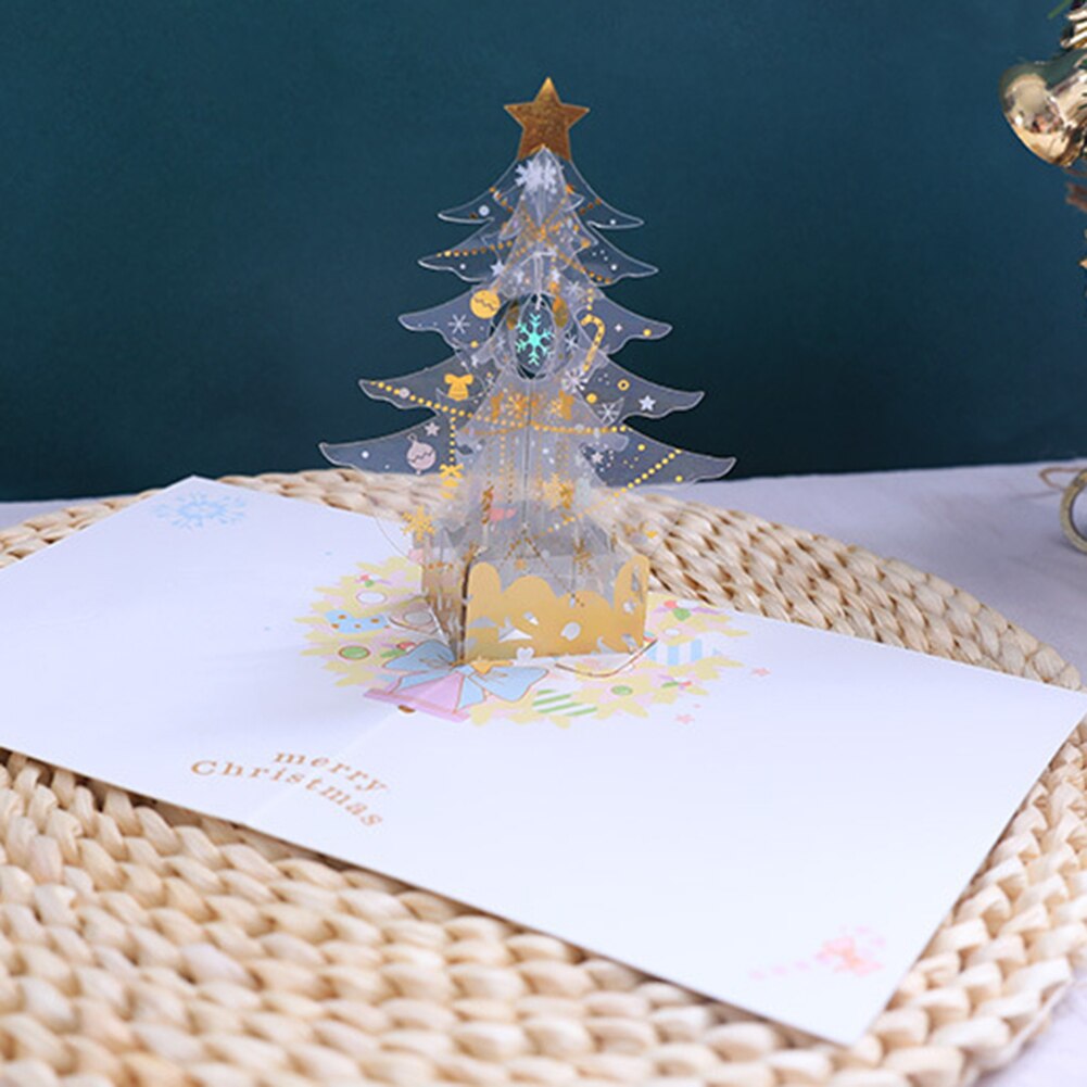 3D Pop-Up Greeting Cards Handmade Christmas Tree Paper Greeting Card For Birthday Valentine Day Party Year Greeting Card