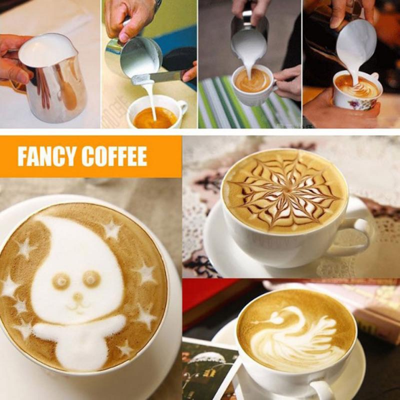 Pot à mousse de lait en acier inoxydable, échelle interne, pour café, Macchiato, Cappuccino, Latte, pichet d'art, tasse à lait