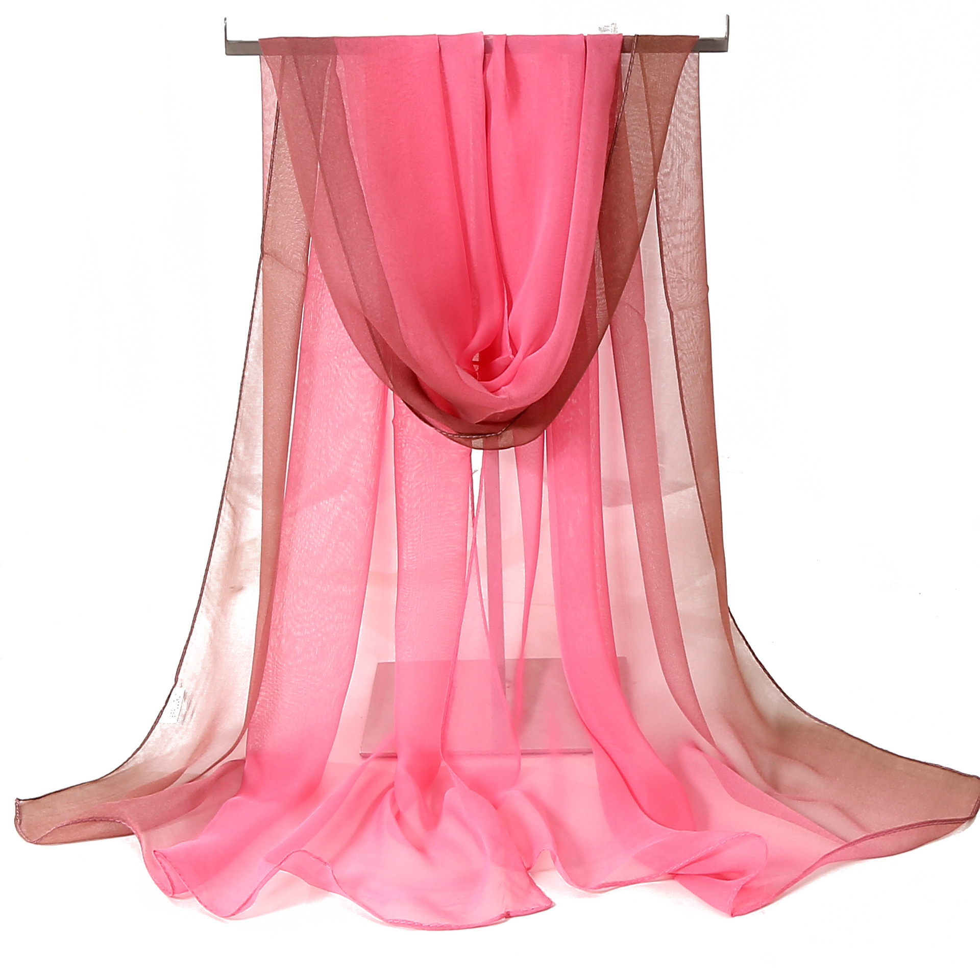 Four Seasons Thin Soft Chiffon For Women Silky Gradient Printing Beach Georgette Scarf Shawls Long Wraps Beach Sunscreen Hijab