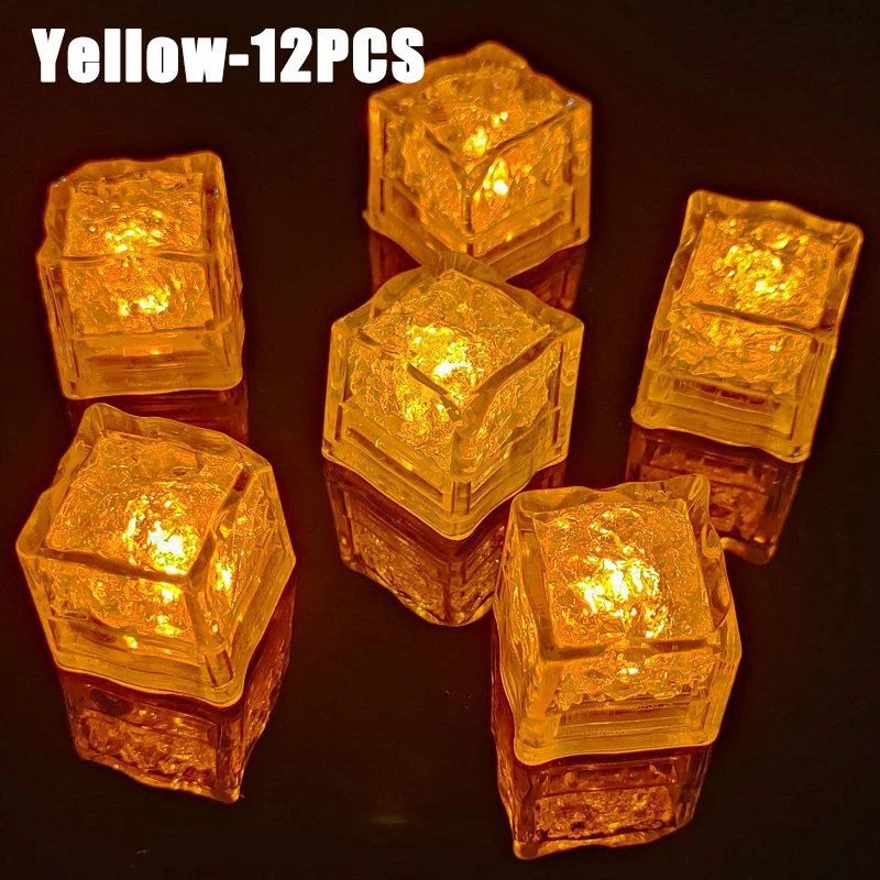 12–120 Stück wasserdichter LED-Eiswürfel, mehrfarbig, blinkend, leuchtet im Dunkeln, leuchtet für Bar, Club, Trinkparty, Weindekoration: Mint Grün