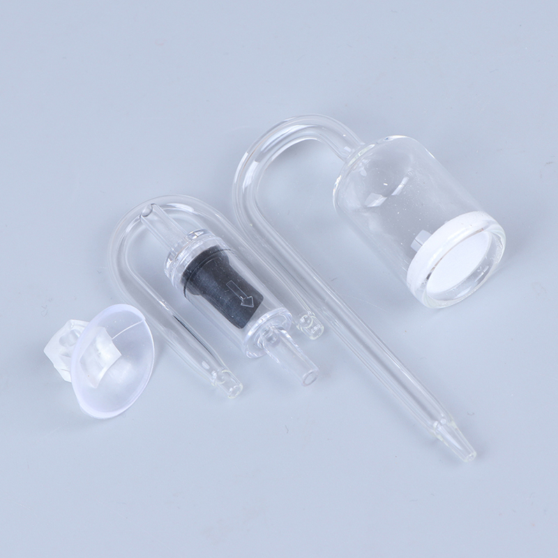 Aquarium Glas CO2 Diffusor Überprüfen Ventil U bilden Glas Rohr Saugnapf Bausatz Für Aquarium Aquarium Überprüfen Ventil einstellen CO2 Zerstäuber: BK