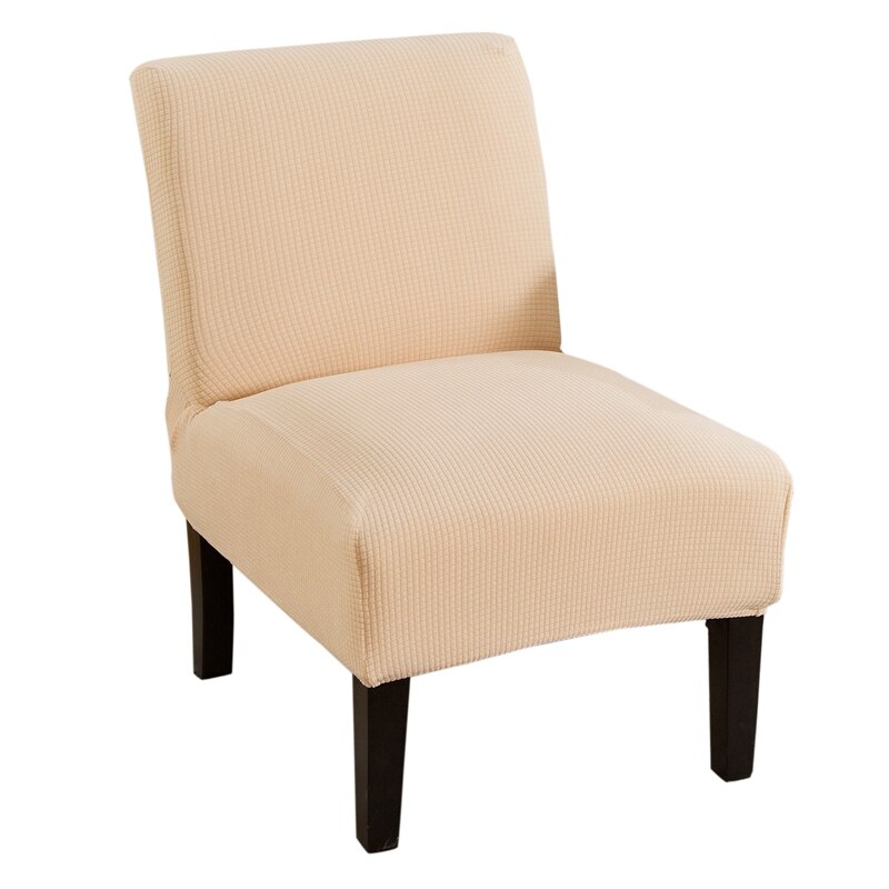 Stretch accent stolbetræk midten af århundredet moderne stol slipcover armløs stolbetræk spandex møbler protecor elastisk: Beige stolbetræk