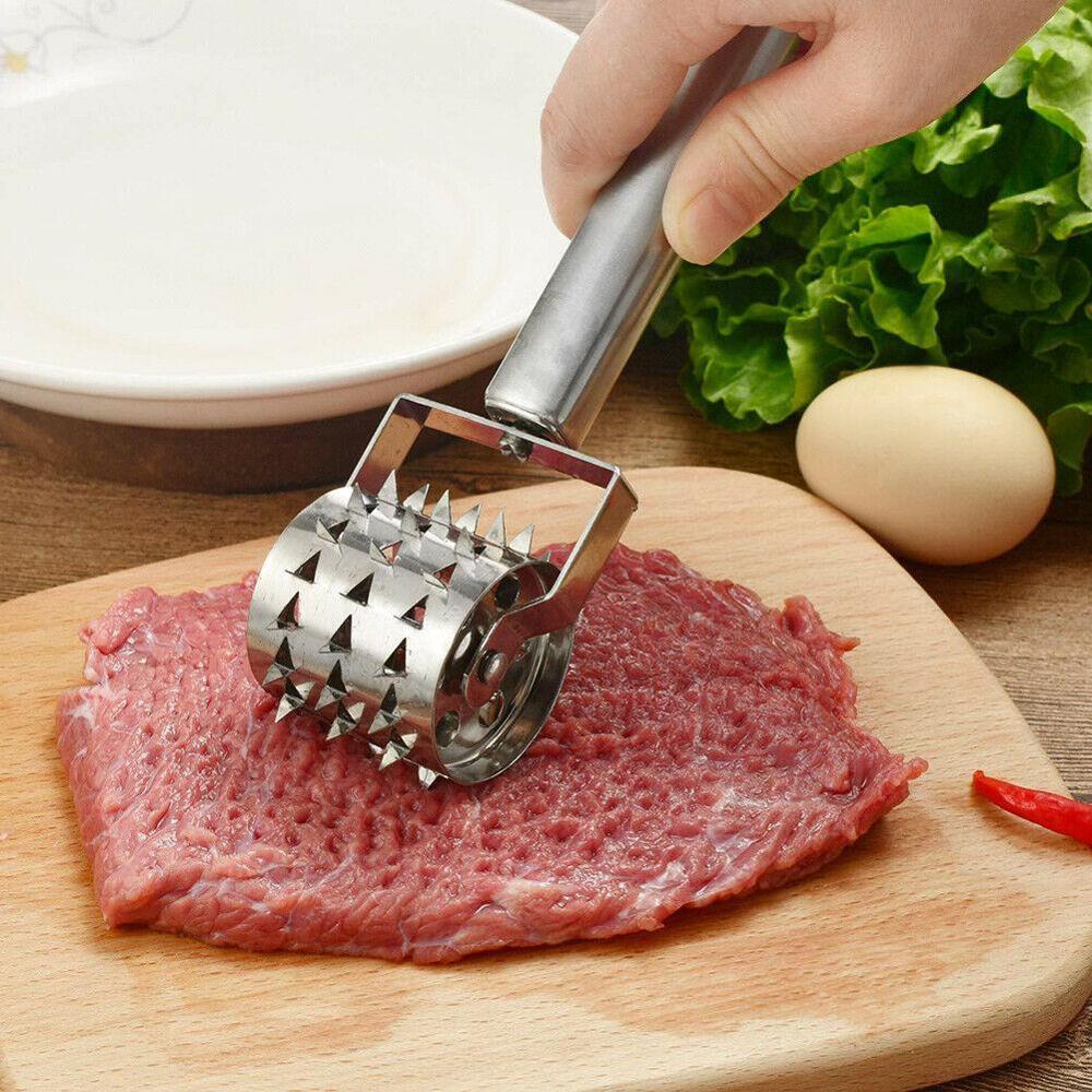 Kitchen Stainless Steel Meat Tenderizer Meat Hammer Restaurant Wheel