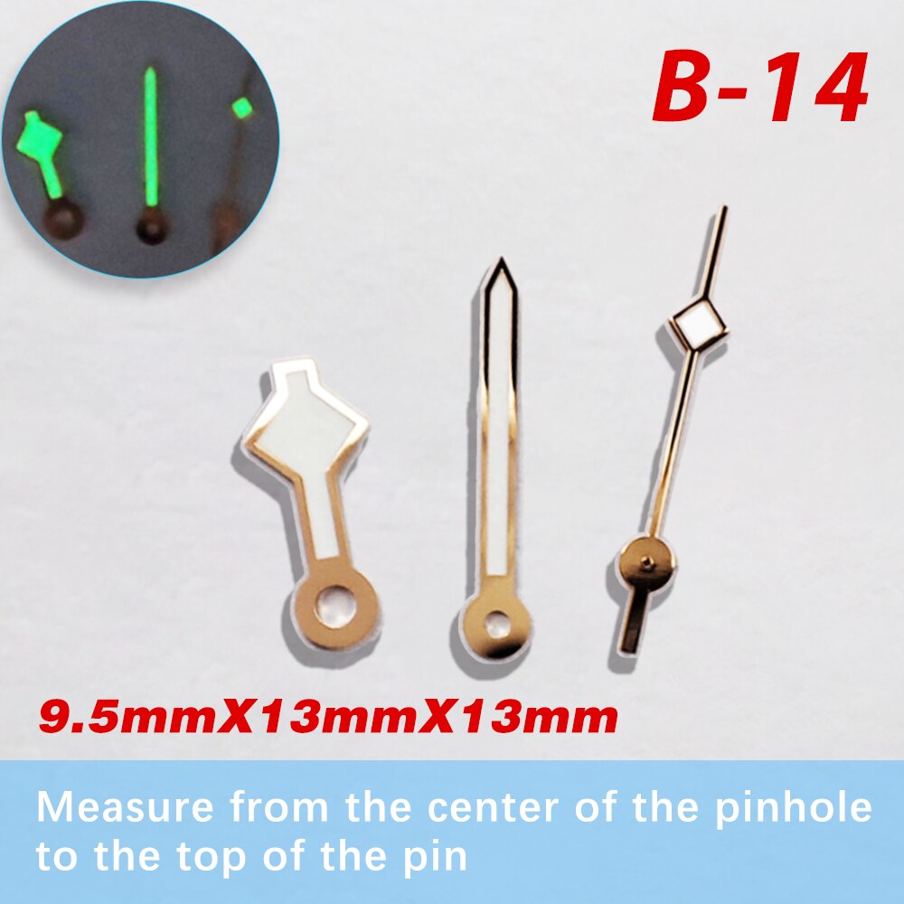 watch accessories, super bright green and blue watch hands, suitable forsuitable 8215，3804，8200，2813 movement pointer: B-14