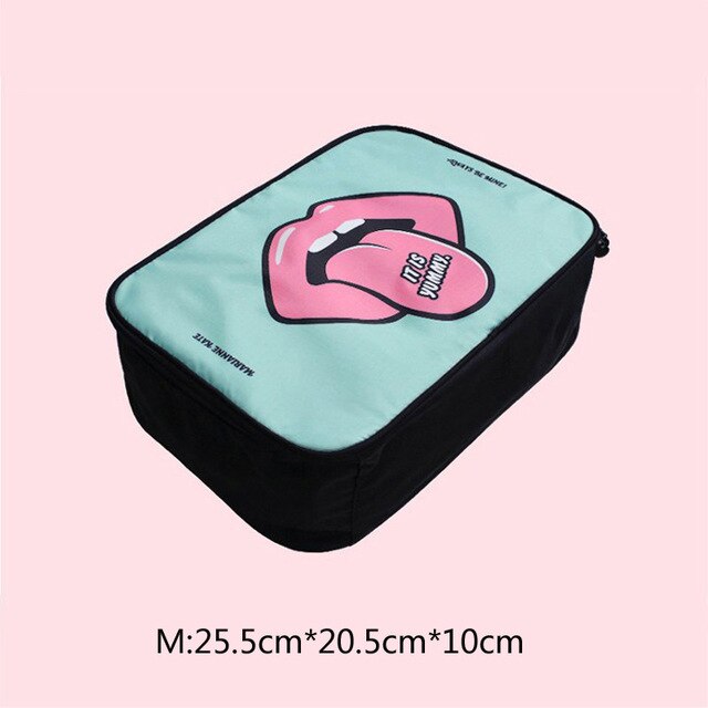 The Ms. Cosmetic bag Cute cartoon carry-on travel bag big mouth luggage bag clothing pull suitcase sorting bag Trav: 1