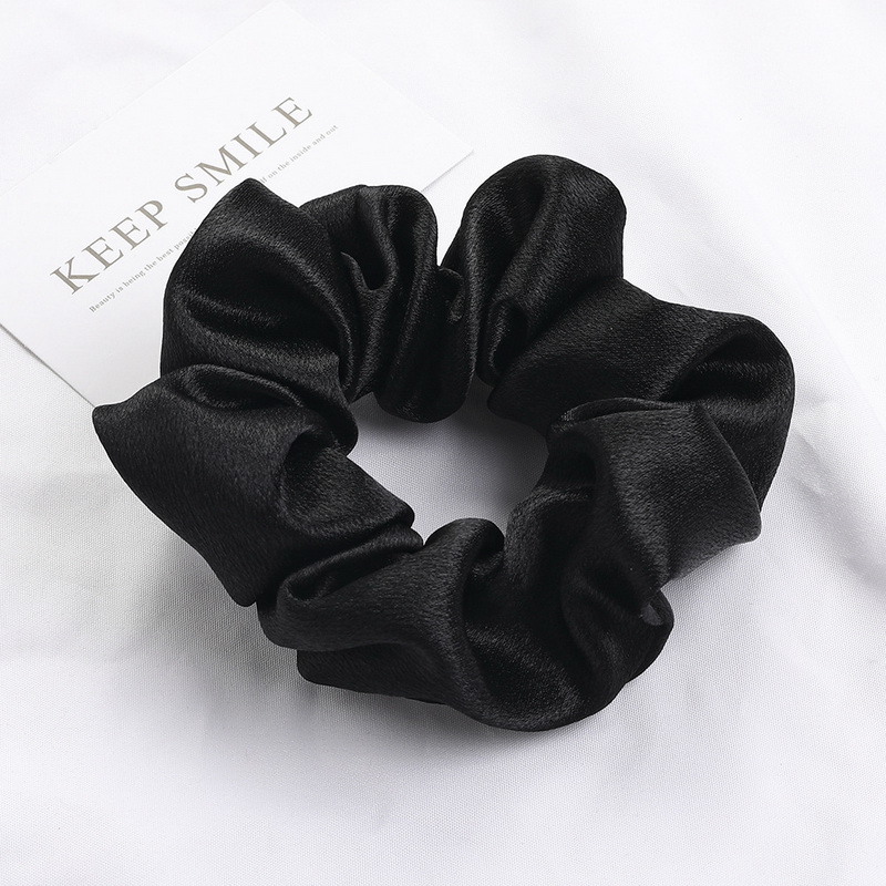 Scrunchies de satén de Color sólido de Corea para mujeres, coletero saten pelo mujer gomas de pelo saten negro y rojo coleteros de seda satin scrunchies cuerda para el cabello, tocado: Rosa