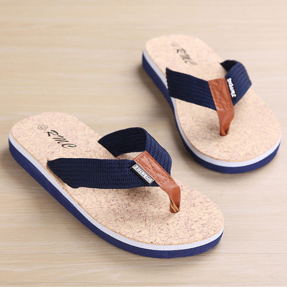 Chanclas planas antideslizantes para hombre, sandalias de playa de verano, calzado de