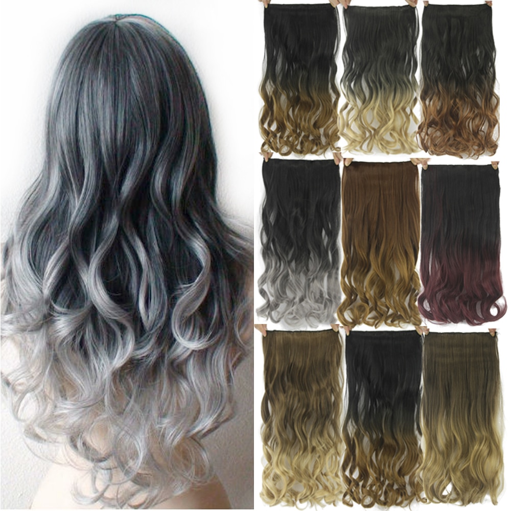 Soowee 60cm Lange Synthetische Haar Clip In Hair Extension Hittebestendige Haarstukje Natuurlijke Golvend Haar Stuk