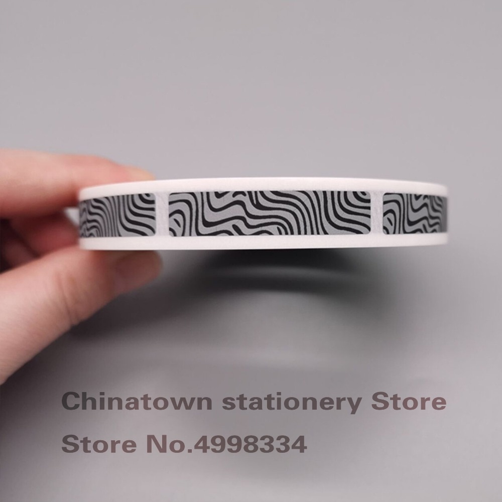 1000pcs 8x40mm manual SCRATCH OFF STICKER LABEL Zebra pattern tape in rolls Code Covering Film