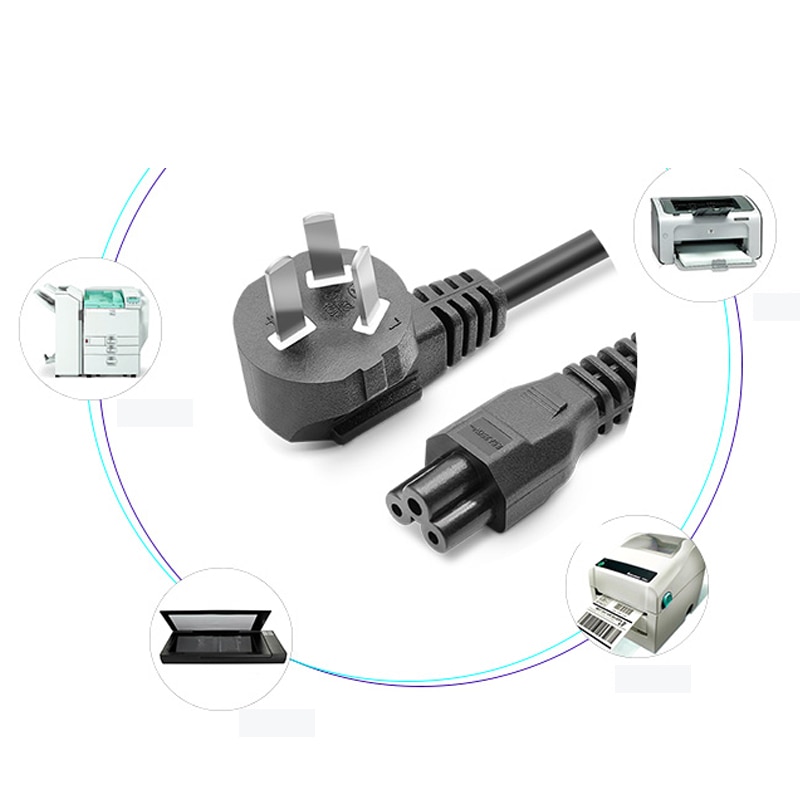 5ft C5 Cloverleaf Lead to EU 2 Pin AC EU Plug Power Cable Lead Cord PC Monitor