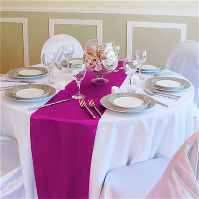 Satin Tafelloper Bruiloft Tafellopers Receptie Banket Decoratie