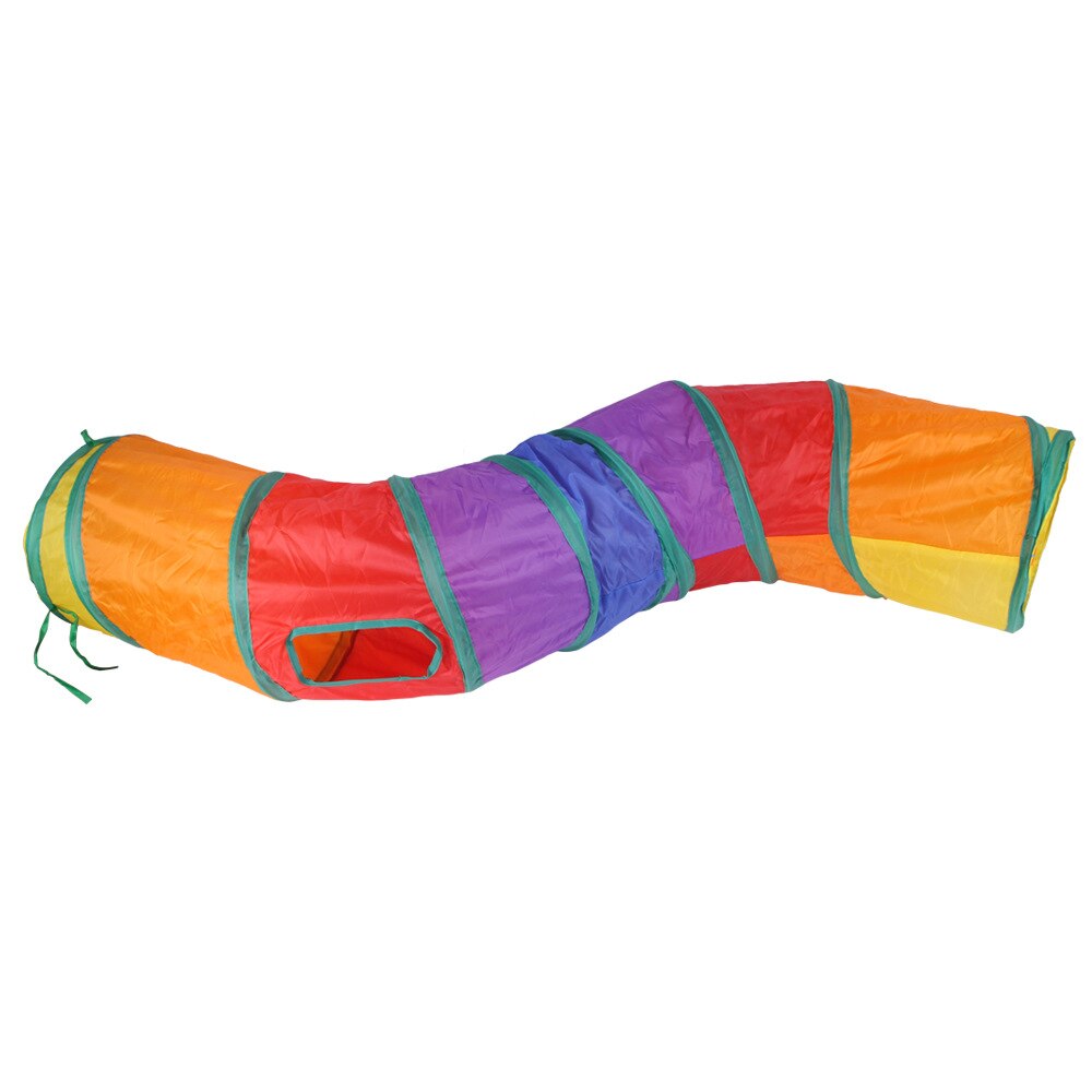 Tunnel pour chat arc-en-ciel en forme de S, en tissu Polyester pliable, canal pour chat, Dragon roulant, jouet pour animaux de compagnie, furet: C